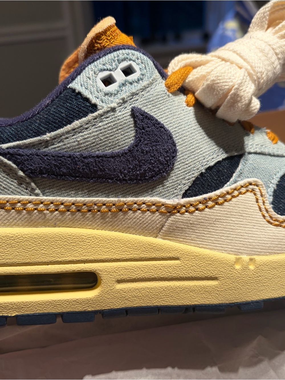 Nike Air Max Patchwork Sneaker - Navy, Light Blue, Cream, Yellow - Picture 2 of 5